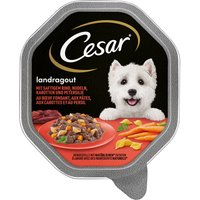 Sparpaket Cesar Schale 28 x 150 g - Landragout mit Rind, Nudeln und Karotten von Cesar