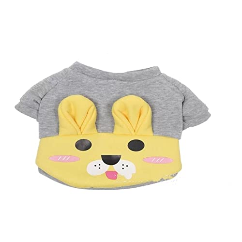 Cesisan Hündchen-Haustier-Sweatshirt-Kleidungs-Pullover-Tiermuster-gestreiftes Kätzchen-weicher Herbst-Chihuahua Helfen Sie Ihrem Welpen, sich warm zu halten (Color : Yellowgray puppy, Pet size : L) von Cesisan