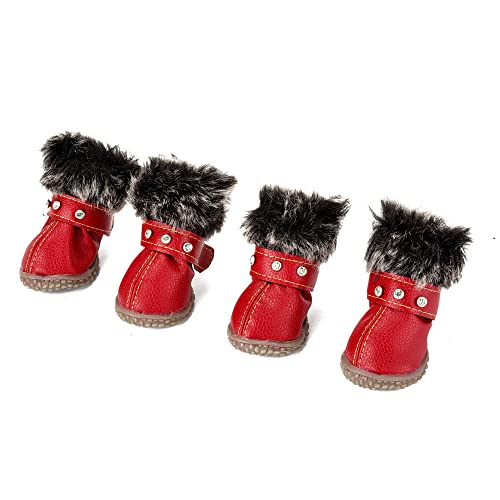 Cgeegirl Hunde-Lichschi-Muster Pu warme Schuhe Haustierprodukte von Cgeegirl