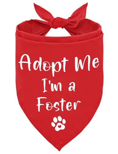 Cgvovgr Adopt Me I'm A Foster Halstuch, Adopt Me Haustier-Hundehalstuch, Zubehör, Requisiten, Ankündigung, Hundehalstuch, rotes Adopt Me Bandanas für Hunde, Haustier-Rettungsgeschenke von Cgvovgr