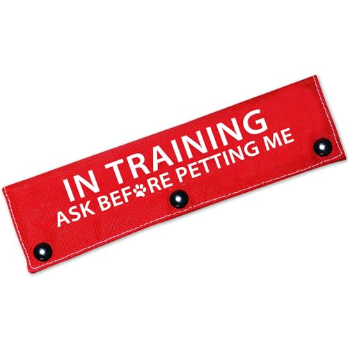 Cgvovgr Hundeleine, Aufschrift in Training "Ask Before Petting Me", lustiges Design, Rot von Cgvovgr