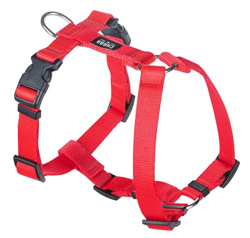 Chaba Guard Hundegeschirr für kleine Hunde mit Kontrolle, Anti-Zug & Würgen, Einstellbar, Bequem und Leicht, Classic Step-in Brustgeschirr, Dog Harness, Größe S, ROT von Chaba