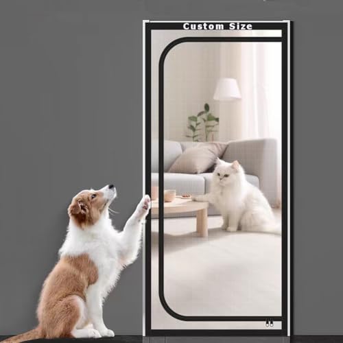 Chaexii Maßgeschneiderte Größe Türgitter, Selbstklebendes Fliegengitter Netz, Proof Cat Door Screen Mesh, Premium Polyester Insekt Fliegengitter für Balkon Schiebetüren Wohnzimmer von Chaexii