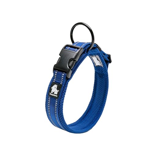 Chai's Choice Hundehalsband, Größe XL (Königsblau und Grau), bequemes und stilvolles Haustierhalsband mit verstellbarem Riemen, weiches Neopren gepolstert, kein Würgen und Schnellverschluss, von Chai's Choice