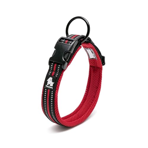 Chai's Choice Premium-Hundehalsband, weich, gepolstert, reflektierend, für kleine Hunde, passendes Geschirr und Leine erhältlich (XS, Rot), bitte messen Sie sorgfältig vor der Bestellung von Chai's Choice