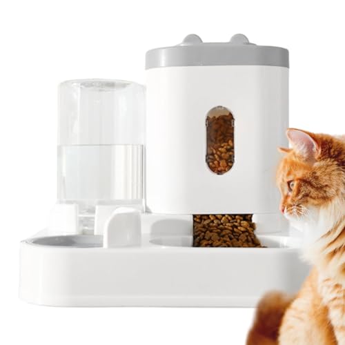 Chaies Automatischer Katzenfutterspender, Katzenfutterspender und Wasserspender, Tragbarer automatischer Katzenfutterspender für Tierfutter, Katzen-Leckerli-Spender, wiederverwendbarer automatischer von Chaies