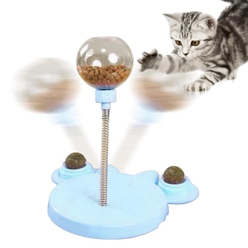 Chaies Katzen -Puzzlespielzeug, undichte Leckereien Ball Pet Feeder Toy - Haustier Slow Feeder mit Katzenminze,Lustiges Katzenhundfutter -Puzzlespielzeug, Jagdjagdzubehör für Katzen und kleine Hunde von Chaies