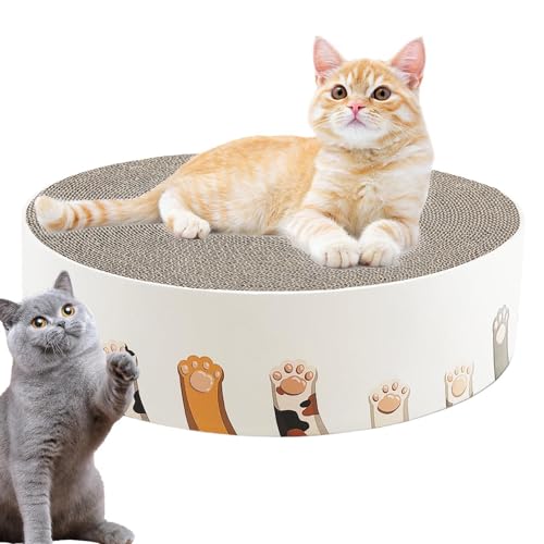 Chaies Katzenkratzer aus Pappe, Scratch Lounge Katzenbett, Wellpappe-Kratzunterlage für Katzen, 2-in-1 runder Katzenkratzer-Möbelschutz für kleine Katzen, Kätzchen, Hauskatzen von Chaies