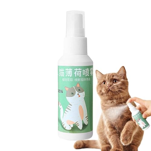 Chaies Katzenminze-Spray für Katzen,Katzenminze-Spray,Natürliches, transparentes Katzen- und Kätzchen-Verhaltensspray - Hochwirksame Katzenminze 50 ml, sichere, nicht süchtig machende Katzenminze, für von Chaies