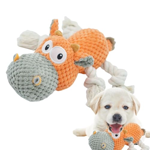 Chaies Kauspielzeug für Hunde,Plüsch-Quietschspielzeug für Hunde | Quietschendes Kuh-Hundespielzeug | Bissfeste, interaktive Hundepuppe, Haustierzubehör zum Zahnen, Hundespielzeug, um sie zu von Chaies
