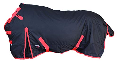 CHALLENGER 564G Regendecke Pferdedecke, wasserdicht, 168 cm, 1200D, Schwarz von Challenger