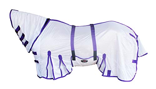 CHALLENGER 73102 Horse Summer Mesh Full Neck Light Sheet Bellyband Purple von Challenger