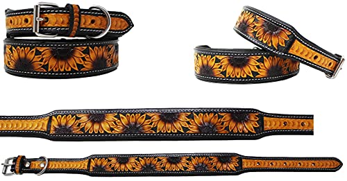 CHALLENGER Hunde Hundehalsband, gepolstert, Leder, handgefertigt, 53,3 - 63,3 cm von Challenger