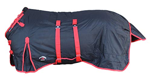 CHALLENGER Pferdedecke 564B, 1200D, wasserdicht, mit Bauchband, 152,4 cm, Rot von Challenger