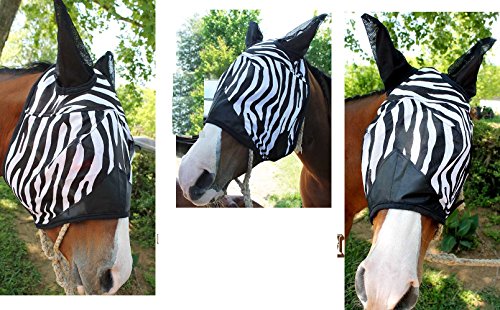 Equine Horse Flymask Summer Spring Airflow Mesh Zebra 73204C von Challenger