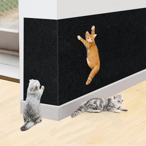 Katzen Kratzmatte, Anti-Kratz-Möbelschutz, Selbstklebend Kratzmatte Katze, Kratzfestes Sofa kratzmatte Katze, Wiederverwendbar kratzteppich Katze für Möbel Couch Wand Tür Schutz (Schwarz,40 * 300 cm) von Champracer