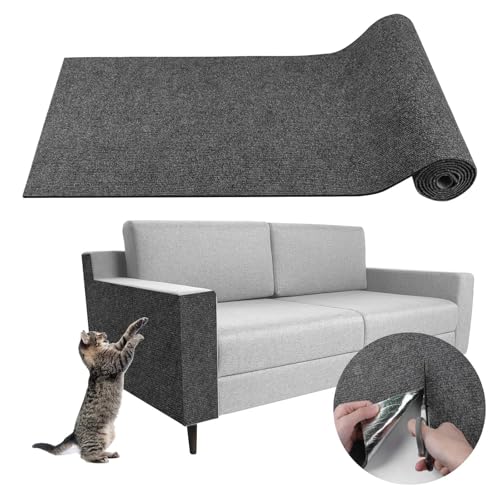 Kratzmatte Katze, Kratzfestes Sofa kratzmatte Katze, Katzen Kratzteppich Selbstklebend, DIY Zuschneidbare Kratzmatte Katzen für Möbel Couch Sofa Wand Tür Schutz (Dunkelgrau,30 * 200 cm) von Champracer