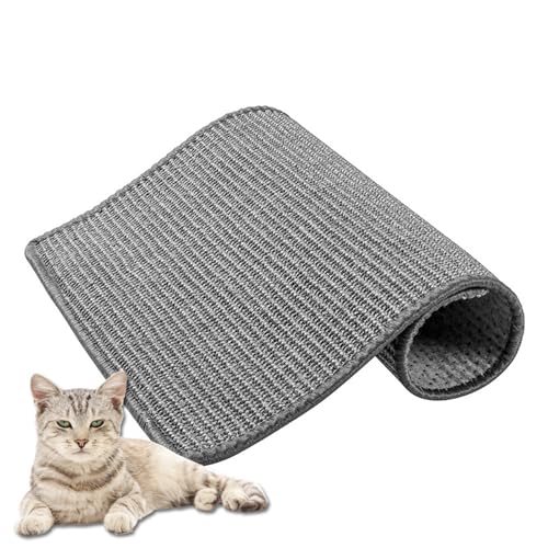 Kratzmatte Katzen, Sisalmatte Selbstklebend Kratzteppich Katze, widerstandsfähig Katzenmöbel Fußmatte, Katzen Kratzschutz für Möbel Couch Wand Tür Schutz (Grau,50 * 80 cm) von Champracer