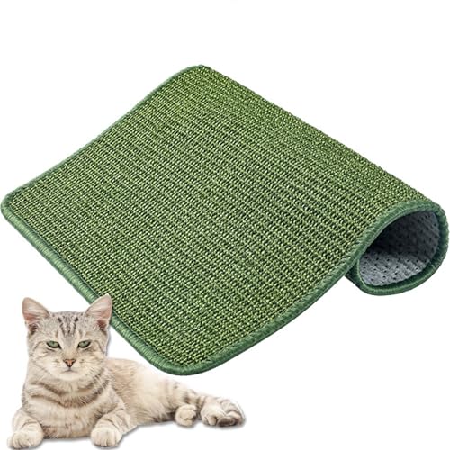 Kratzmatte Katzen, Sisalmatte Selbstklebend Kratzteppich Katze, widerstandsfähig Katzenmöbel Fußmatte, Katzen Kratzschutz für Möbel Couch Wand Tür Schutz (Militärgrün,30 * 40 cm) von Champracer