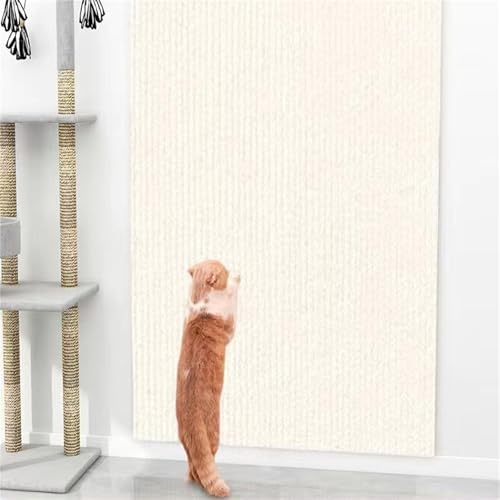 Kratzmatte Selbstklebend, Katze Wand Stracther, Kratzpads für Katzen, DIY Climbing Cat Scratcher für Schützt Teppiche Sofa Möbelschutz (Beige,30 * 100 cm) von Champracer