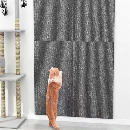 Kratzmatte Selbstklebend, Katze Wand Stracther, Kratzpads für Katzen, DIY Climbing Cat Scratcher für Schützt Teppiche Sofa Möbelschutz (Dunkelgrau,60 * 100 cm) von Champracer