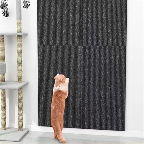 Kratzmatte Selbstklebend, Katze Wand Stracther, Kratzpads für Katzen, DIY Climbing Cat Scratcher für Schützt Teppiche Sofa Möbelschutz (Schwarz,60 * 100 cm) von Champracer