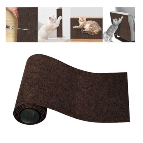 Selbstklebend Kratzmatte Katze, Kratzfestes Sofa kratzmatte Katze, Kratzmatte Katze, Wiederverwendbar kratzteppich Katze, für Möbel Couch Sofa Wand Tür Schutz (Braun,40 * 100 cm) von Champracer