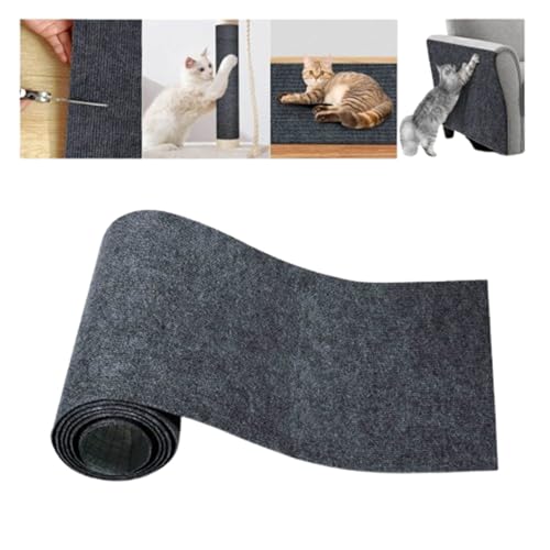 Selbstklebend Kratzmatte Katze, Kratzfestes Sofa kratzmatte Katze, Kratzmatte Katze, Wiederverwendbar kratzteppich Katze, für Möbel Couch Sofa Wand Tür Schutz (Dunkelgrau,30 * 100 cm) von Champracer