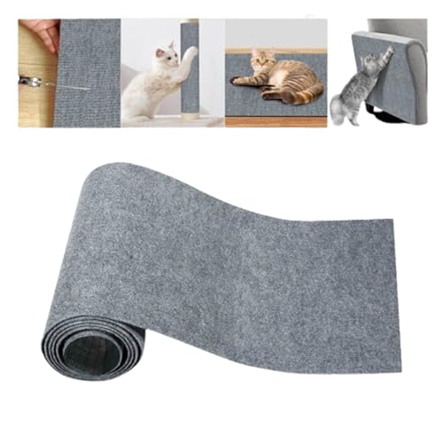 Selbstklebend Kratzmatte Katze, Kratzfestes Sofa kratzmatte Katze, Kratzmatte Katze, Wiederverwendbar kratzteppich Katze, für Möbel Couch Sofa Wand Tür Schutz (Hellgrau,40 * 300 cm) von Champracer