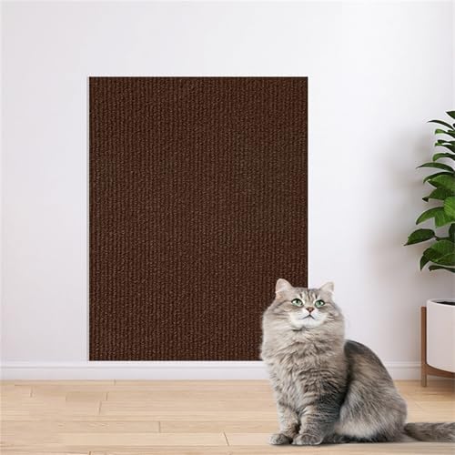 kratzmatte selbstklebend, kratzmatte Katze Wand, kratzteppich Katze für Sofamöbeltüren,um Katzenkratzern vorzubeugen und Teppiche und Wände zu schützen (Braun,30 * 100 cm) von Champracer