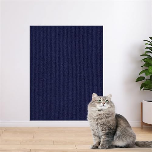 kratzmatte selbstklebend, kratzmatte Katze Wand, kratzteppich Katze für Sofamöbeltüren,um Katzenkratzern vorzubeugen und Teppiche und Wände zu schützen (Dunkelblau,60 * 100 cm) von Champracer