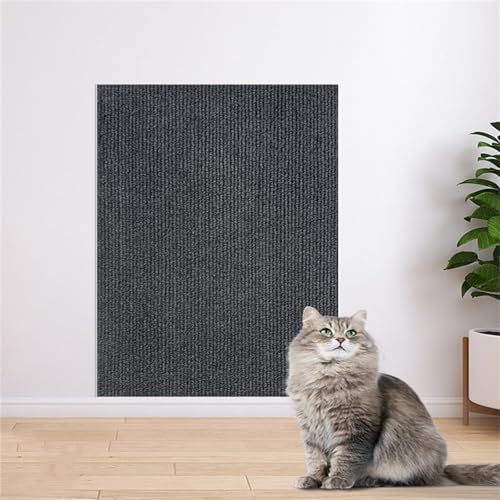 kratzmatte selbstklebend, kratzmatte Katze Wand, kratzteppich Katze für Sofamöbeltüren,um Katzenkratzern vorzubeugen und Teppiche und Wände zu schützen (Dunkelgrau,60 * 100 cm) von Champracer