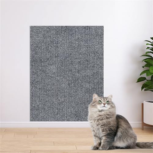 kratzmatte selbstklebend, kratzmatte Katze Wand, kratzteppich Katze für Sofamöbeltüren,um Katzenkratzern vorzubeugen und Teppiche und Wände zu schützen (Hellgrau,60 * 100 cm) von Champracer