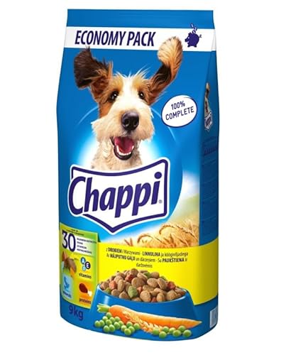 Chappi Trockenfutter für mit Huhn für Erwachsenen Hunde aller Rassen 9 kg von Chappi