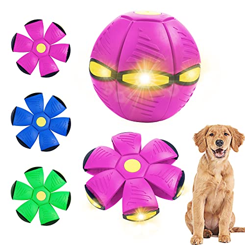 CheerHP Fliegende Untertasse Ball für Hunde Haustier Spielzeug – 6 Lichter Leuchtende Herding Spielzeug für Rollspaß Bulk von CheerHP