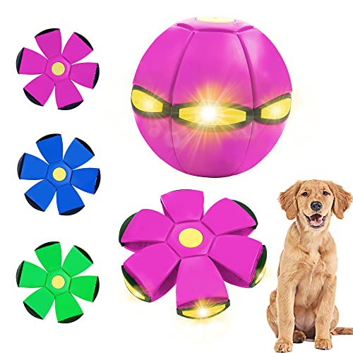 CheerHP Fliegende Untertasse Ball für Hunde Haustier Spielzeug – 6 Lichter Leuchtende Herding Spielzeug für Rollspaß Bulk von CheerHP