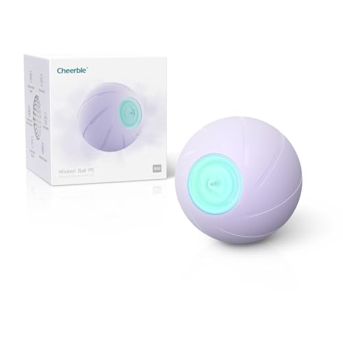 Cheerble Interaktiver Ball für Hunde, interaktives Hundespielzeug mit 3 interaktiven Modi, Wicked PE-Ball, intelligenter Ball für mittelgroße / große Hunde mit LED-Lichtern, IP65 wasserdicht, Violett von Cheerble