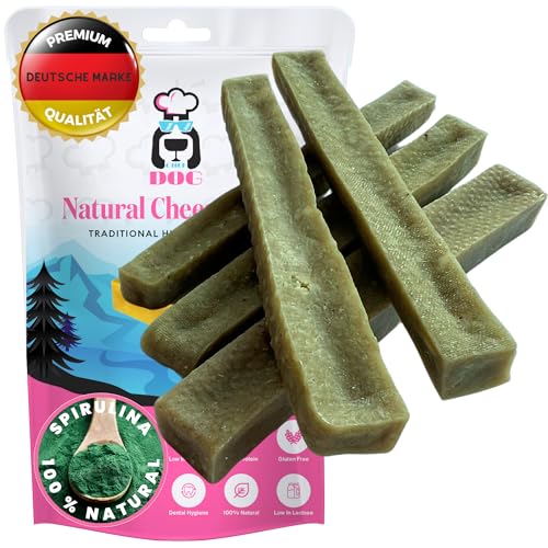 Chef Dog Kaukäse für Hunde XS/S mit Spirulina und präbiotischer Chicoréewurzel - Glutenfreie Käseknochen - Käsestangen für Hunde frei von Zusatzstoffen - Das Yak Kaukäse Rezept weiterentwickelt von Chef Dog