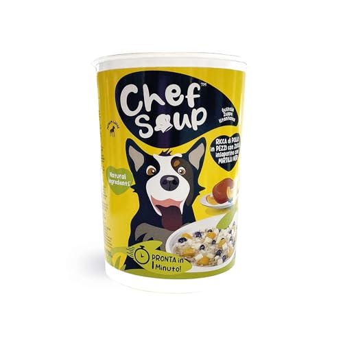 Chef Soup PF40201 Instantanea-Suppe für Hunde mit Kürbis und ganzen Blaubeeren, 50 g = Portion mit 400 g für Hunde ab 20 kg, 1 Minute von Chef Soup