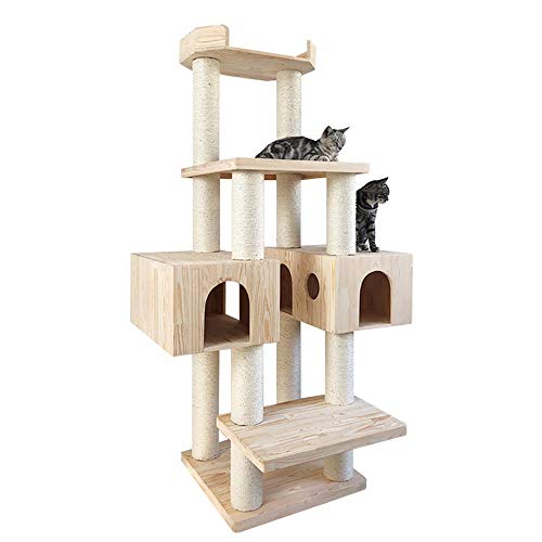 Cat Climbing Pet Spielturm Baum Holzhütte Stuhl Nach Dem Katzenhaus Katzenkratz Das Bett Boden Aktivitätszentrum Spielzeug Katze Klettern Multi-Level-Wohnung Zu Schlafen Kratzbaum von ChengBeautiful