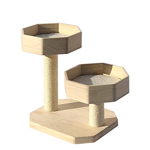 ChengBeautiful Cat Climbing Cat Hauskatze Kratzen Die Möbelplatte Aktivität Baum Mit Holz Haben Verkratzen Barsch Pet Spielhaus Klettern Kratzbaum (Color : Natural, Size : 40x50x54cm) von ChengBeautiful