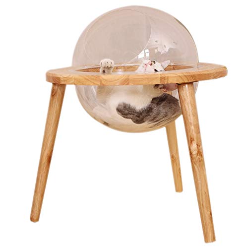 ChengBeautiful Cat Climbing Hauskatze Klettermöbel Holzhaus Thront Pet Spielraumkapsel Industrie Kratzbaum (Color : Natural, Size : One Size) von ChengBeautiful