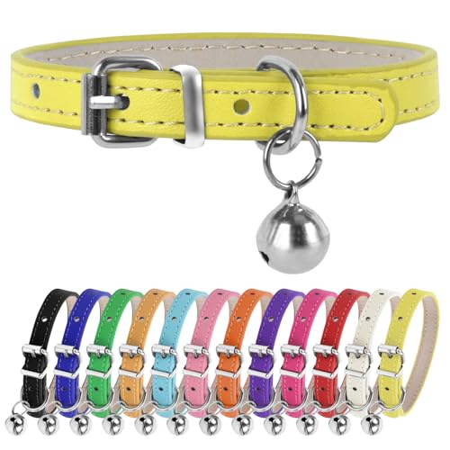 ChengFu XXS Hundehalsband, Teetasse, Gelb, für kleine Hunde und Katzen, 1,9 cm breit von ChengFu