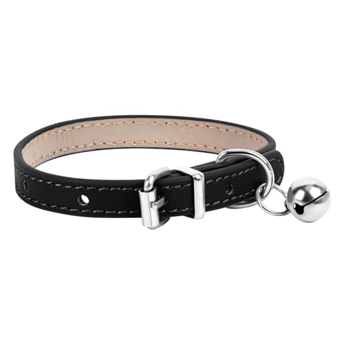 ChengFu XXS Hundehalsband, Teetasse, Hundehalsband, Teetasse, Hundehalsband für kleine Hunde und Katzen, Schwarz, 0,95 cm Breite von ChengFu