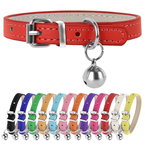 ChengFu XXS Hundehalsband, Teetasse, rotes Hundehalsband, Teetasse, Hundehalsband für kleine Hunde und Katzen, Rot, 1,9 cm breit von ChengFu