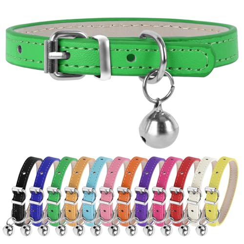 ChengFu XXS Hundehalsband, Teetassen-Hundehalsband, Teetassen-Hundehalsband für kleine Hunde und Katzen, Grün, 1,9 cm breit von ChengFu