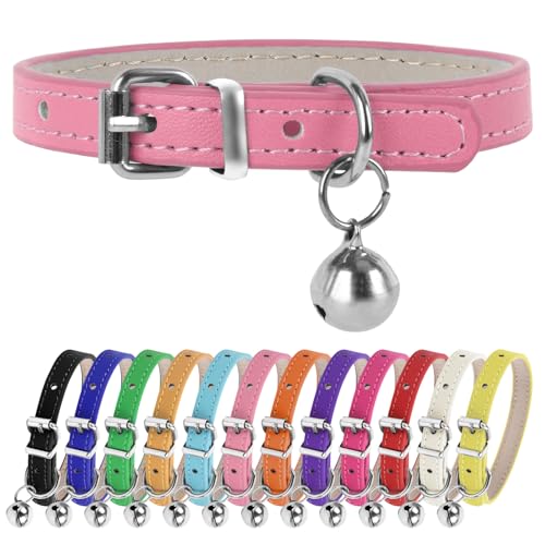 XXS Hundehalsband, Teetasse, Hundehalsband, Teetasse, Hundehalsband für kleine Hunde und Katzen, Rosa, 1,9 cm breit von ChengFu