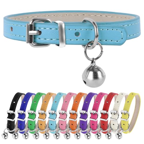 XXS Hundehalsband, Teetassen-Hundehalsband, Hellblau, Teetassen-Hundehalsband für kleine Hunde und Katzen, Rosa, 1,9 cm breit von ChengFu