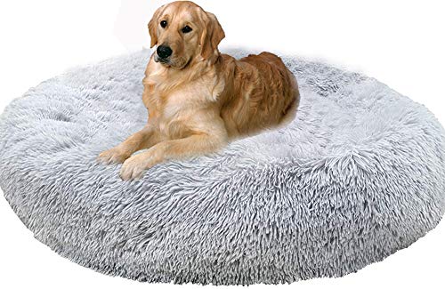 Beruhigendes Hundebett, Größe XL,gemütlich,orthopädisches Hundebett, Größe XXXL,Plüsch, rund, Donut-Haustierbett für Katzen und mittelgroße und große Hunde,Schlafen, Herbst und Winter, waschbar von Chenge