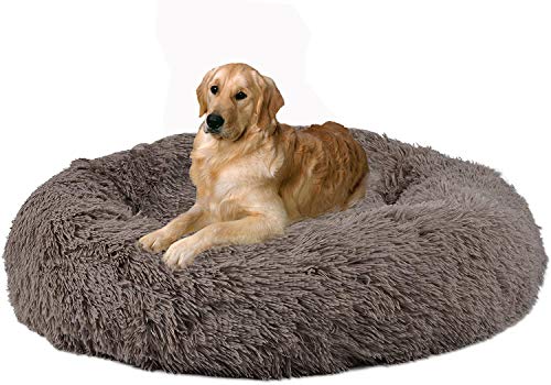 Beruhigendes Hundebett, Größe XL,gemütlich,orthopädisches Hundebett, Größe XXXL,Plüsch, rund, Donut-Haustierbett für Katzen und mittelgroße und große Hunde,Schlafen, Herbst und Winter, waschbar von Chenge